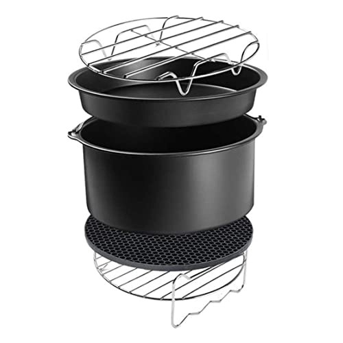Metal Bracket + Skewers Rack + Cake Tin + Silicone Mat + Pizza Pan - Carbon steel stainless steel silica gel 5PCS