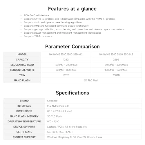 NX M2 NVME 2280 - 128GB M.2