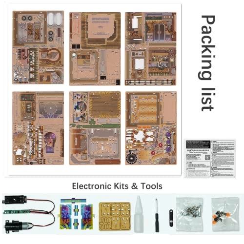 Miniature Dollhouse Kit - Automatic Lid Opening with Light Box 9"