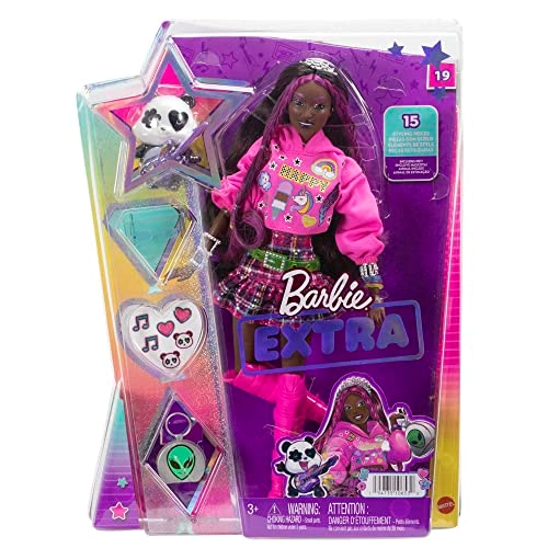 Barbie Extra - Pet Panda Pink-Streaked Brunette Hair