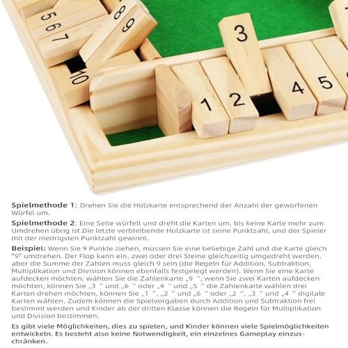 Shut The Box - Wooden 2 Dice