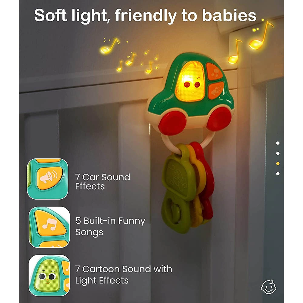 Baby Rattle Teething Car Toy - High-quality plastic with food-grade silicone.