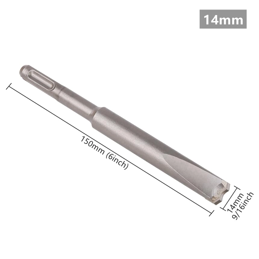 SDS PLUS Shank Tungsten Carbide Tipped Chisel Drill Bit - 40CR Steel YG8C Alloy 3Pcs 10/12/14mm