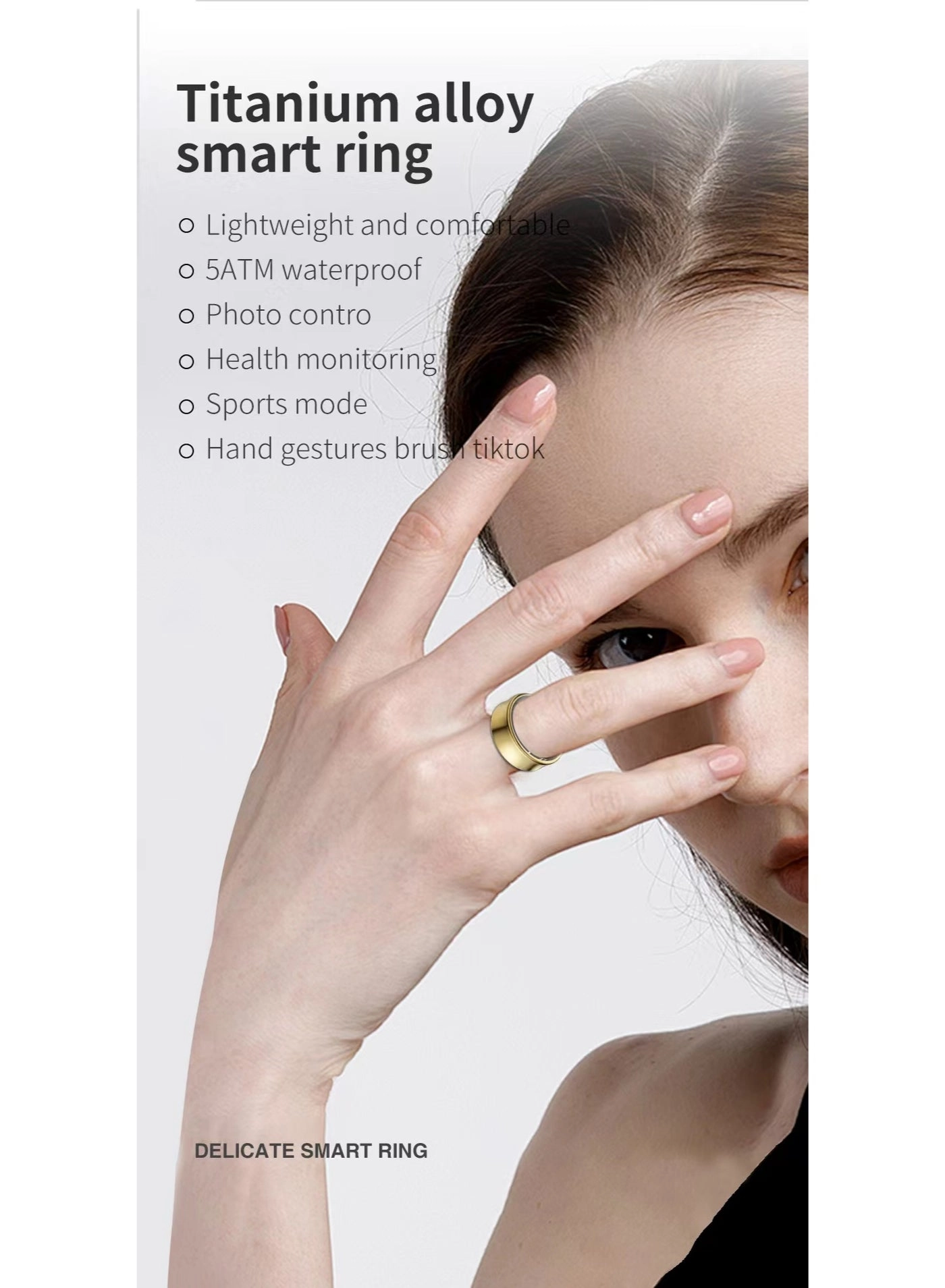 Smart Health Ring - Gold 24-hour Health Monitoring