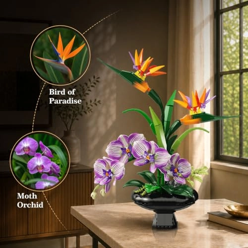 Orchid Flowers Building Set - 505 pcs