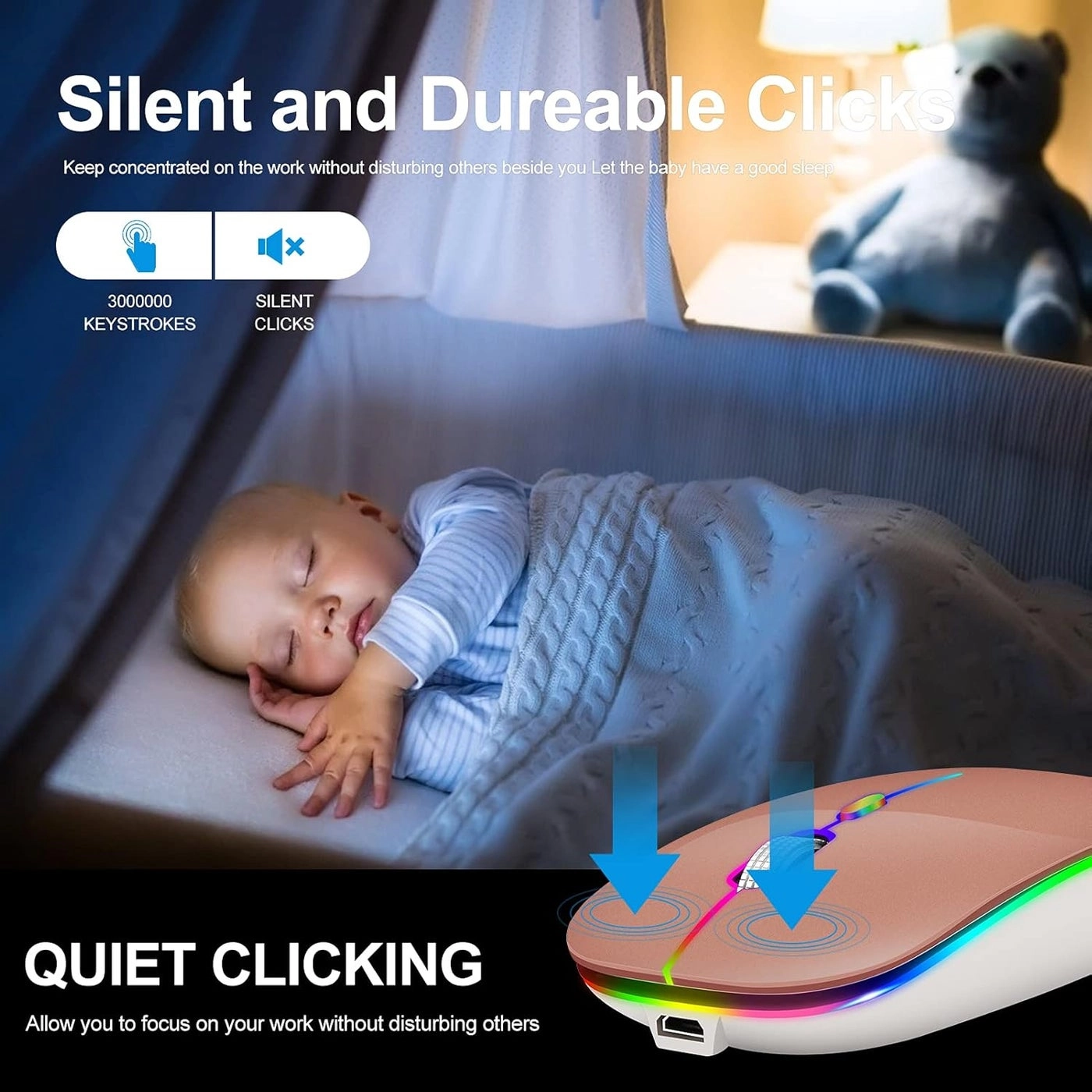 LED Rechargeable Mouse - Bluetooth