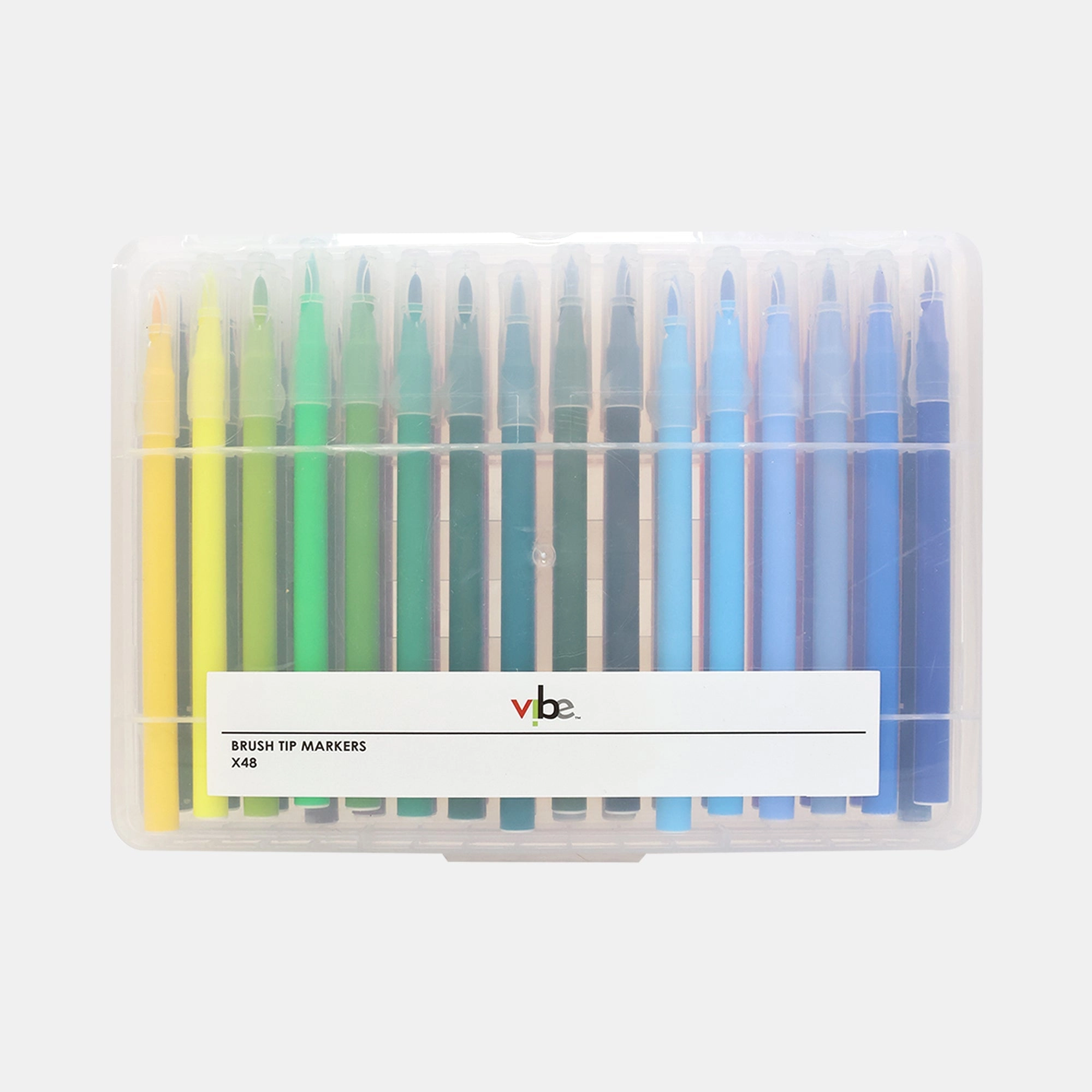 Vibe Brush Tip Marker Pens - 48-Color Palette Flexible Brush Tips