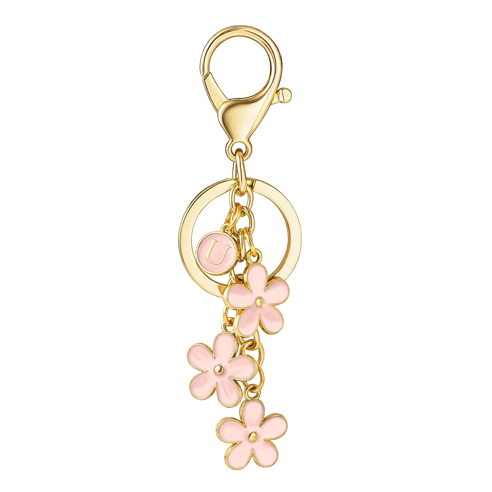 Initial Keychain - Floral