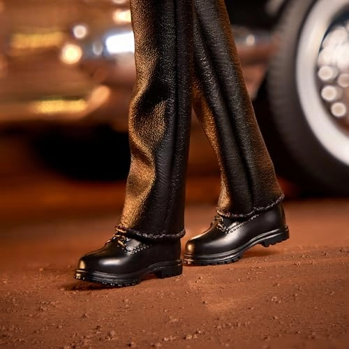 Aaliyah Collectable Doll - Plastic Black Faux Leather Outfit Ages 72+