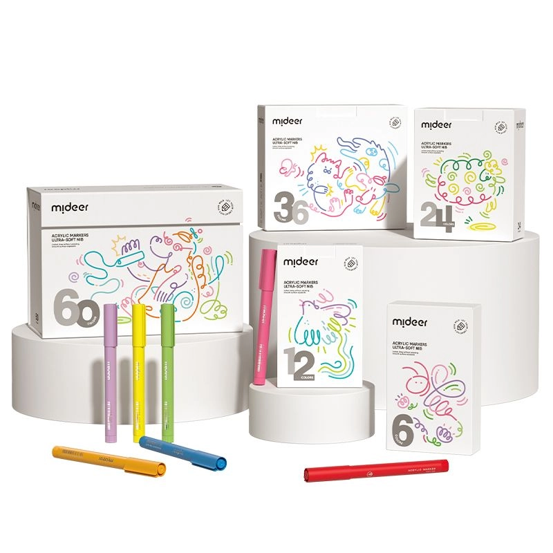 Round Nib Acrylic Markers - Multi Colour Round Nib