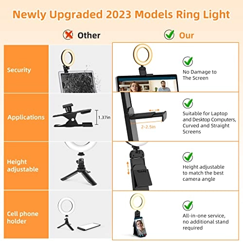 Desk Ring Light - 5-inch LED Stand Phone Holder