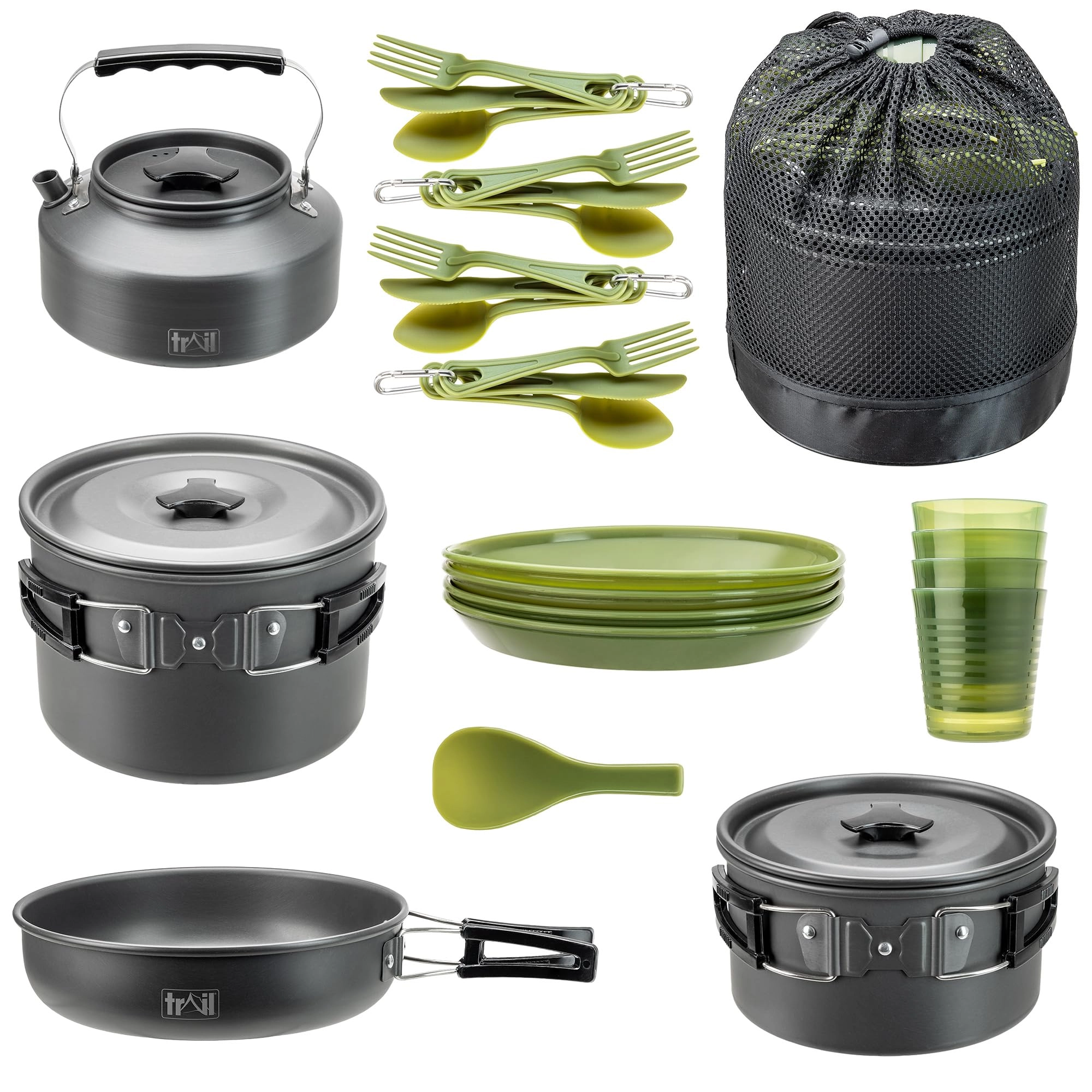 trail outdoor leisure Camping Cookware Set - 27pc 1700ml 2900ml 1000ml