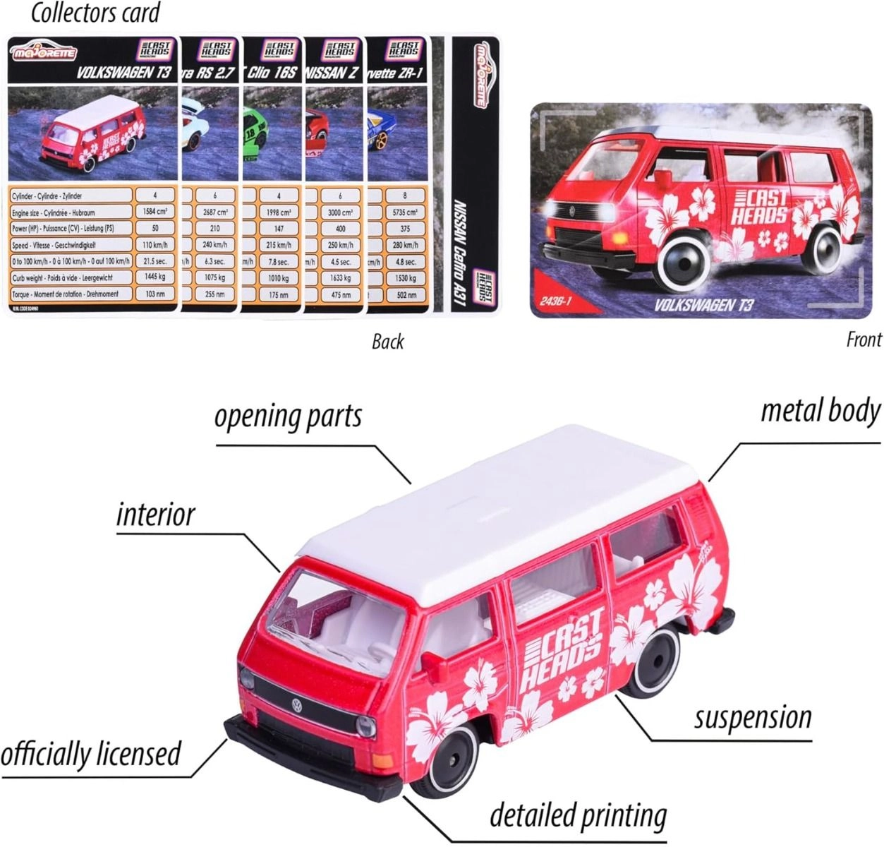 Cast Heads Cars Series - 1Pc