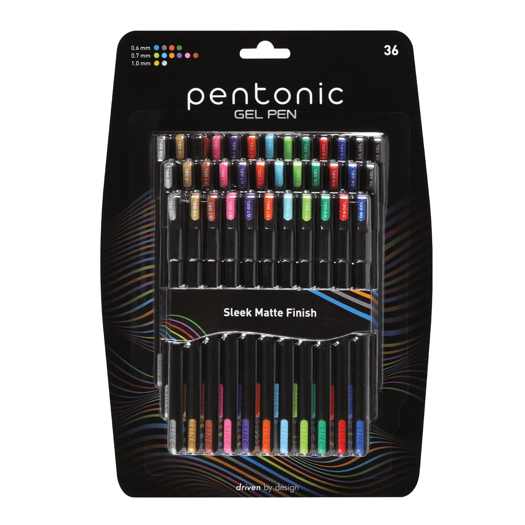 TOPS Products Gel Pens - 36 Count 0.6 mm 0.7 mm 1.0 mm
