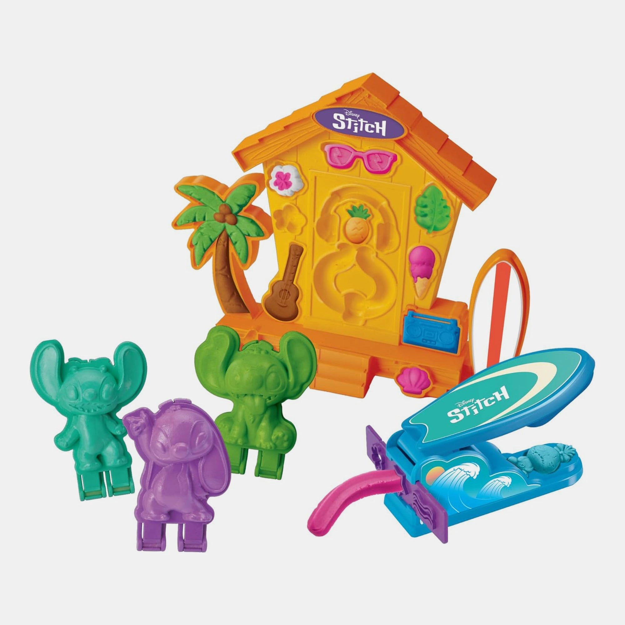 Disney Stitch Softee Dough Press 'N Mold Modeling Dough Playset - Non-Toxic Modeling Compound, Plastic Molds 424g 11 pcs.