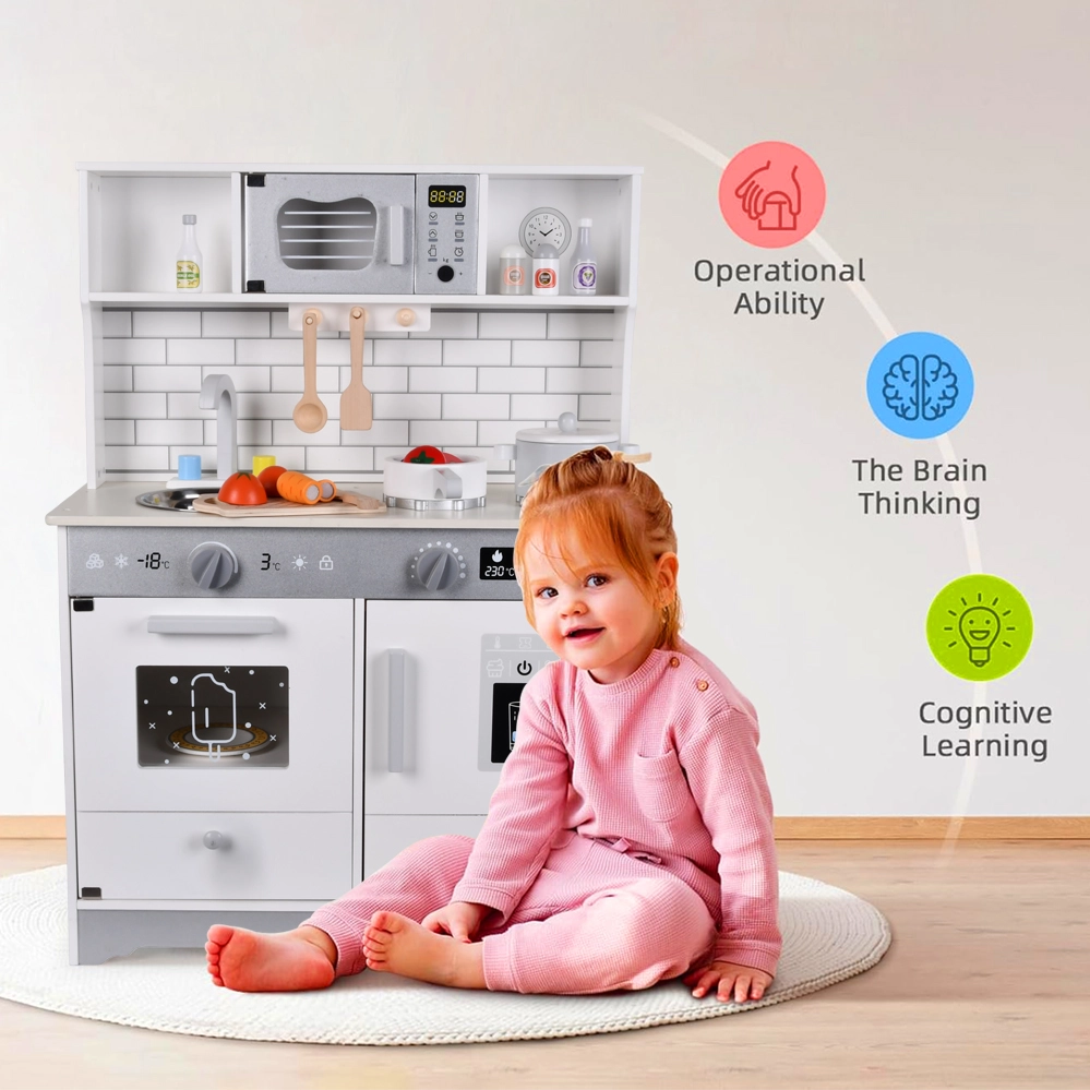 Wooden Kitchen - 15 pcs (4092083-LS_KPS_WH)