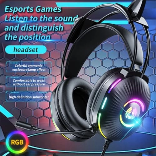 Gaming Headphones with Cat Ears Wired Headphone