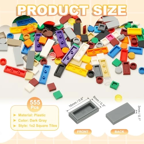 1x2 Square Tiles - 555 pcs