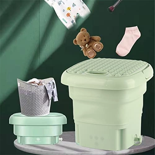 Folding Washing Machine,efficient Portable Mini Washer Small Foldable Bucket Lightweight for Baby Clothes Underwear and Small Items Perfect for Apartment Laundry Camping Rv and Travel(blue)