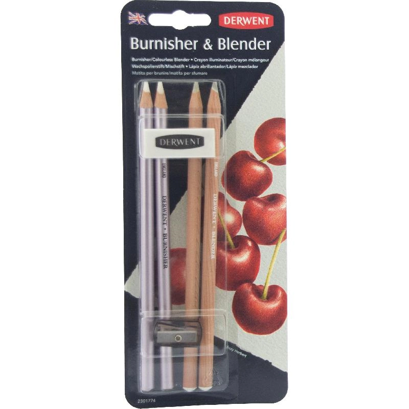 Derwent Burnisher & Blender - 6 Pieces with Sharpener;Eraser