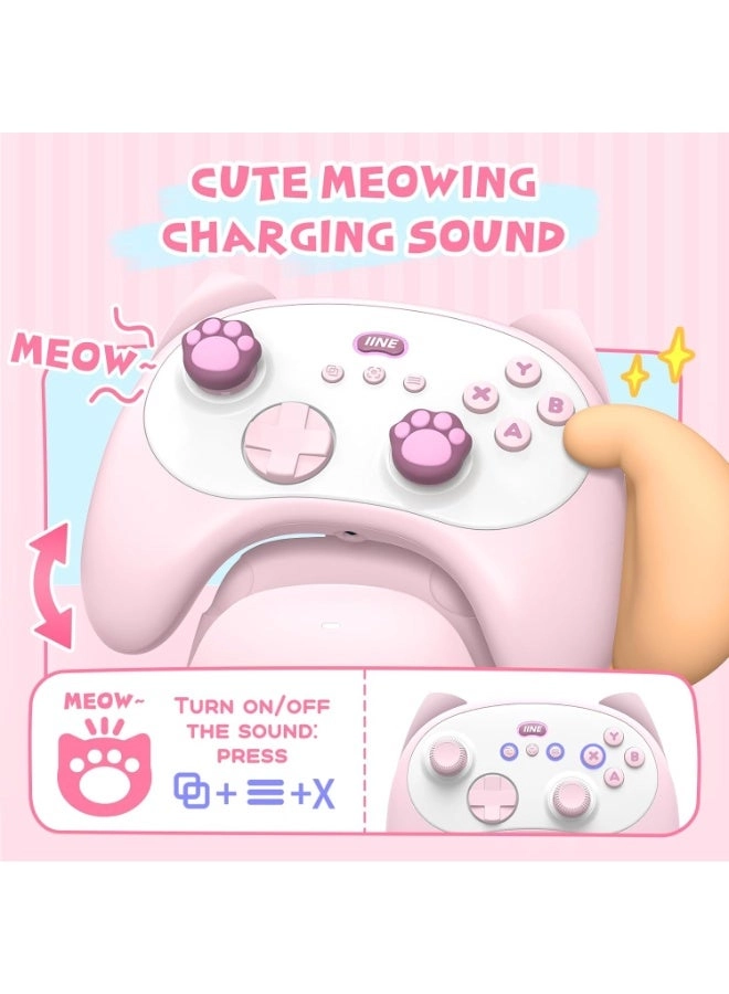 Meow Kitten Wireless Controller - Pink Nintendo Switch Windows PC Android iOS