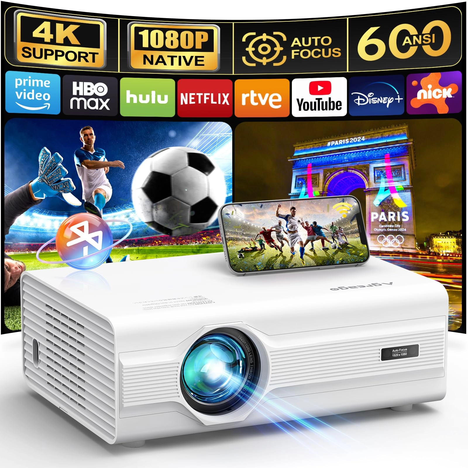 Agreago Projector 600 ANSI lumens 1920 x 1080