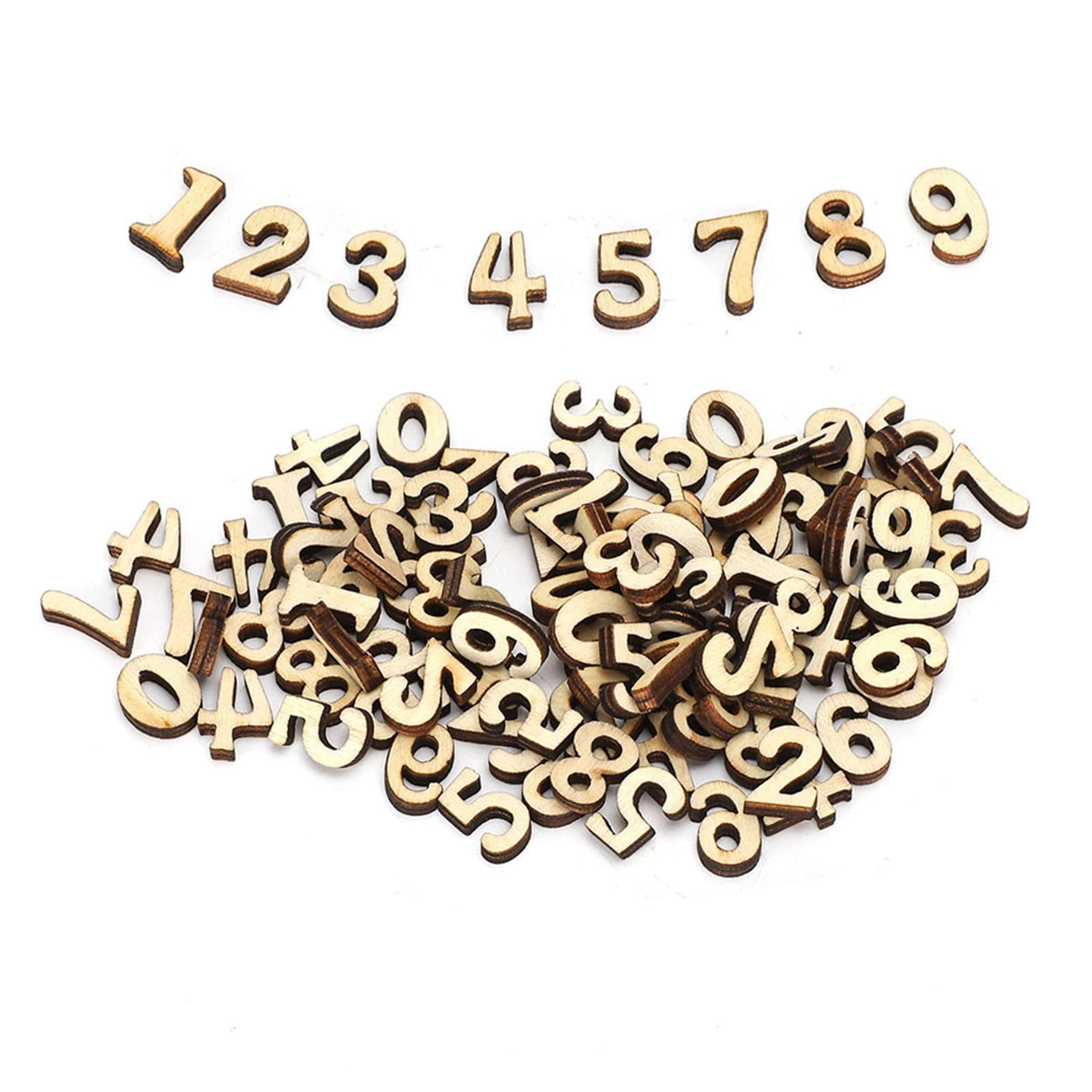 Badafaci Mixed Numbers Wooden Chip - 0-9 200 pieces