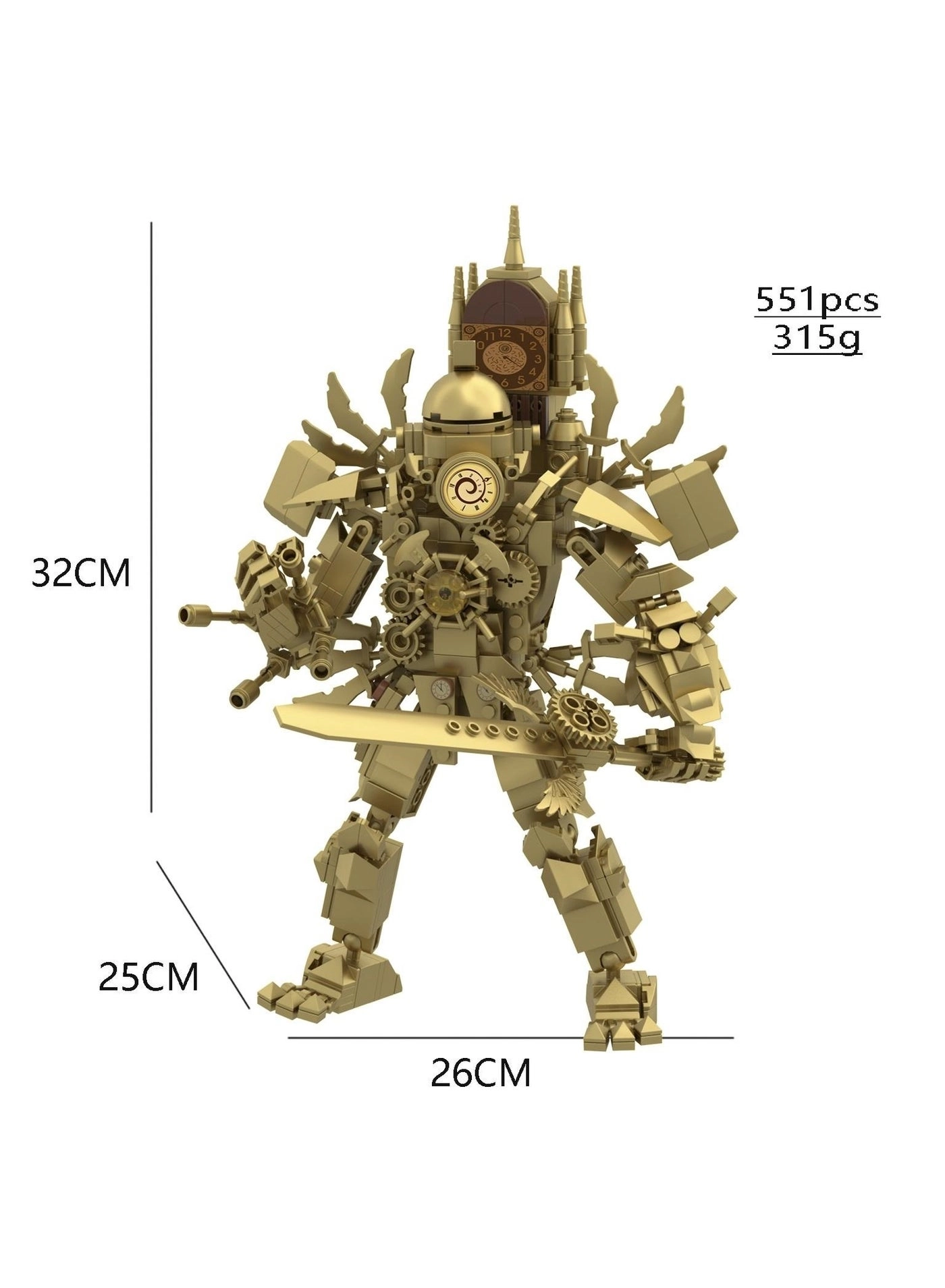 GE Skibidi Toilet Man Toy Building Blocks - 551pcs