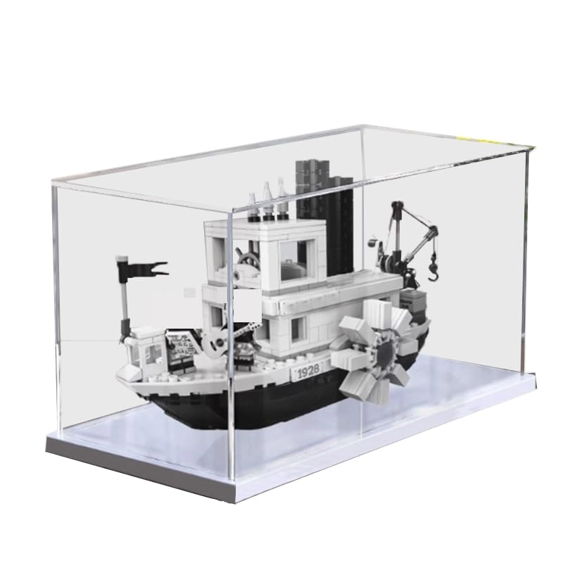 HCAEIOFJ Acrylic Display Case (21317) - 15.74x7.87x7.87in. White Bottom