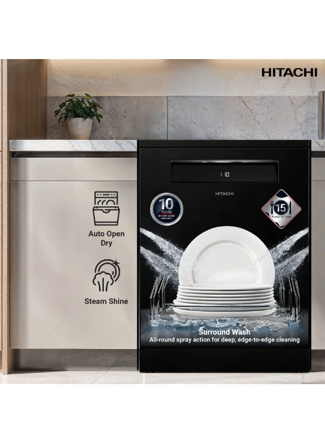 Hitachi HDF-F158CVGB Freestanding Bundle