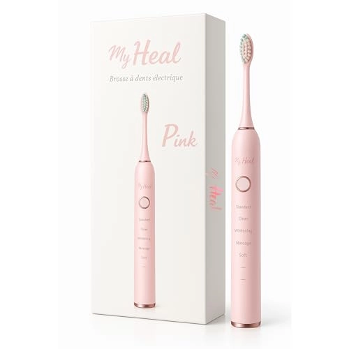 Sonic Electric Toothbrush - 3 Months Battery Life 5 Brushing Modes + Brush Heads - 2