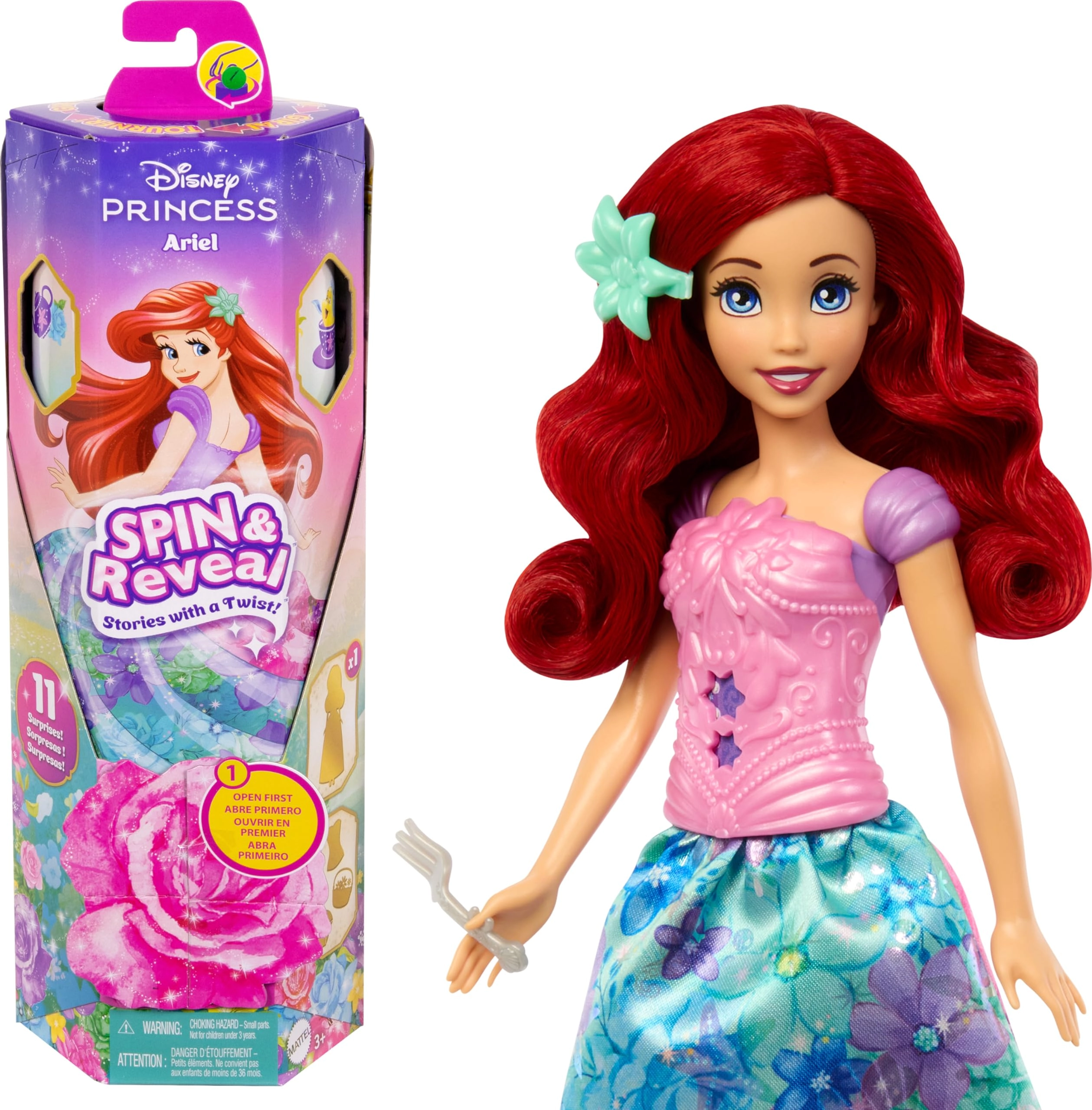 Mattel Ariel Fashion Doll - Disney Princess Spin & Reveal 10 piece(s)