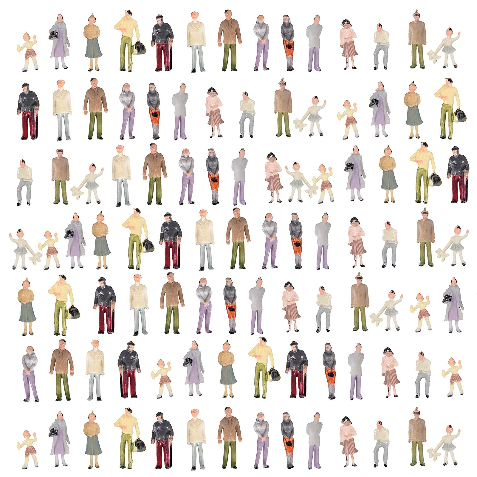 szzijia Painted Mixed Model People Figure - 100pcs 1:100