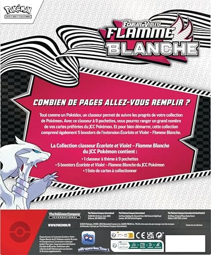 9 Pocket Binder - Reshiram + Scarlet & Violet Booster Pack - White Flame 5pcs
