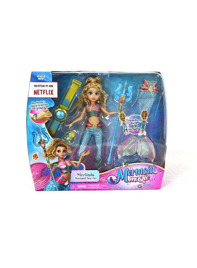 Mermaid Merlinda Doll - 9-Inches Land and Sea Transformation Ages 3+