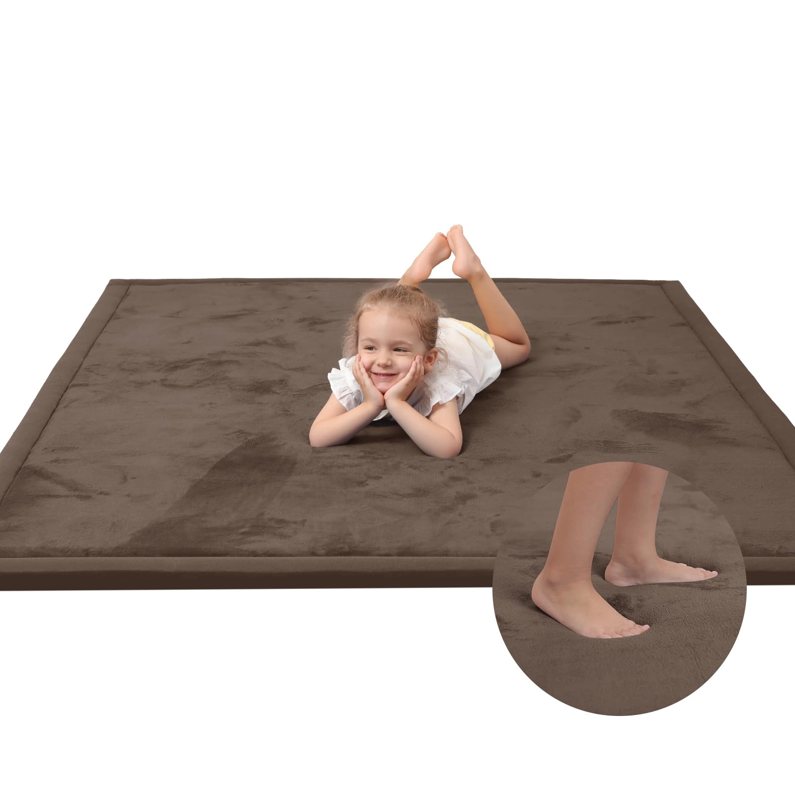 Baby Activity Play Mat - 79"x118" 1.3" Thick Cream