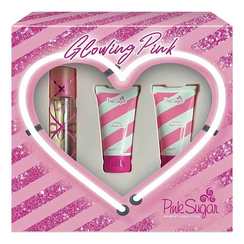 Aquolina Pink Sugar Glowing Pink Sweet Addiction - Eau de Toilette 3 Pieces
