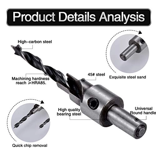 Countersink Drill Bit Set - High Speed Steel (HSS) 2pcs 4mm 5mm