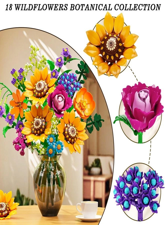 Wild Flowers Bouquet Building Set - Wildflower 912pcs