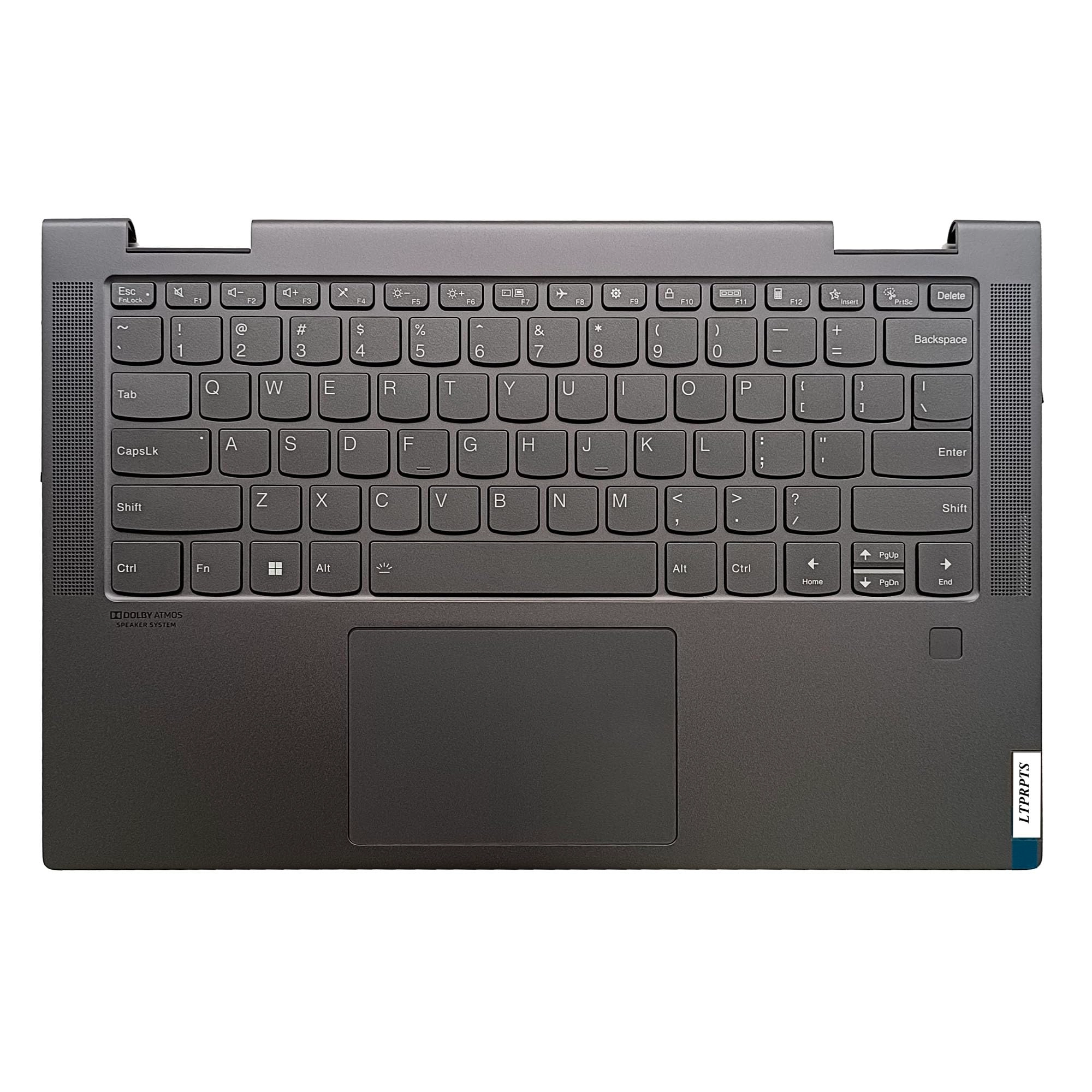 F-HONG ELECTRONIC CO LIMITED Upper Case Palmrest Backlit Keyboard Touchpad Assembly - Lenovo Yoga 7 14ITL5 Grey