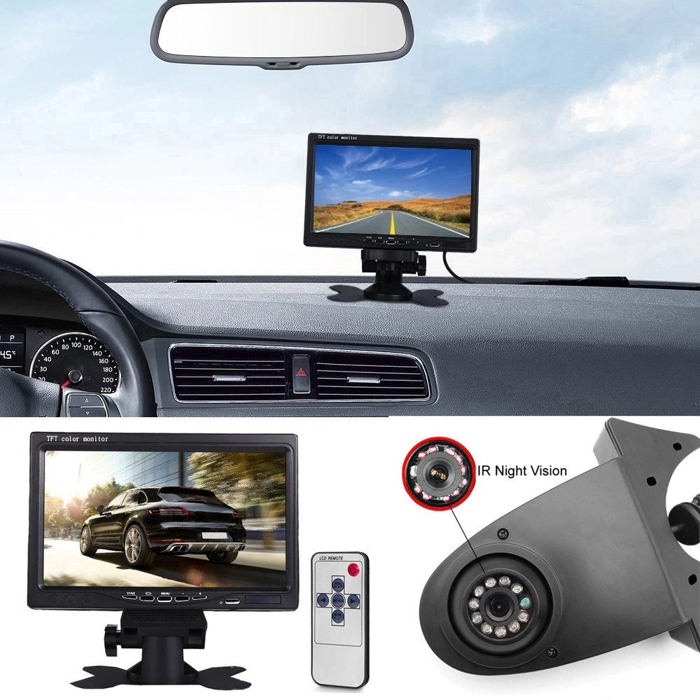Brake Light Reversing Camera + Rear View Mirror Monitor - Night vision 628 x 586 pixels