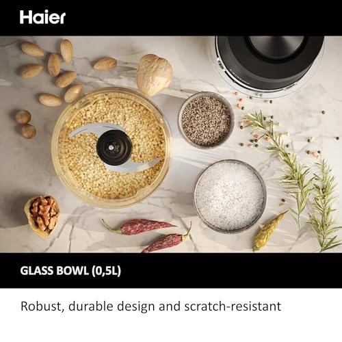 Mini Food Processor - 550W 2 Speeds Glass Bowl