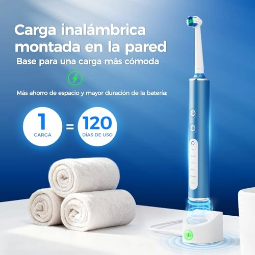 Professional Rotating Electric Toothbrush - 50,000 VPM 8 Brush Heads 120 Days Battery Life