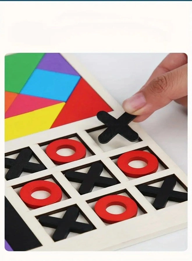 Wooden Children's Colorful Square Tangram Game