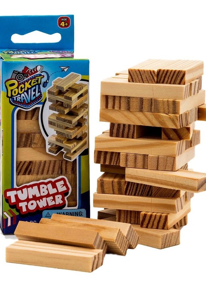 Ja-Ru Mini Tumble Tower - Real Wood 4 Inch