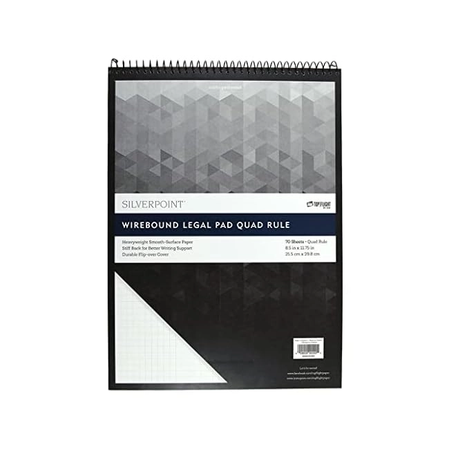 by 
		 Top Flight Silverpoint Wire Pad 8.5 x 11.75 Inches Spiral - Grid 70 Sheets
