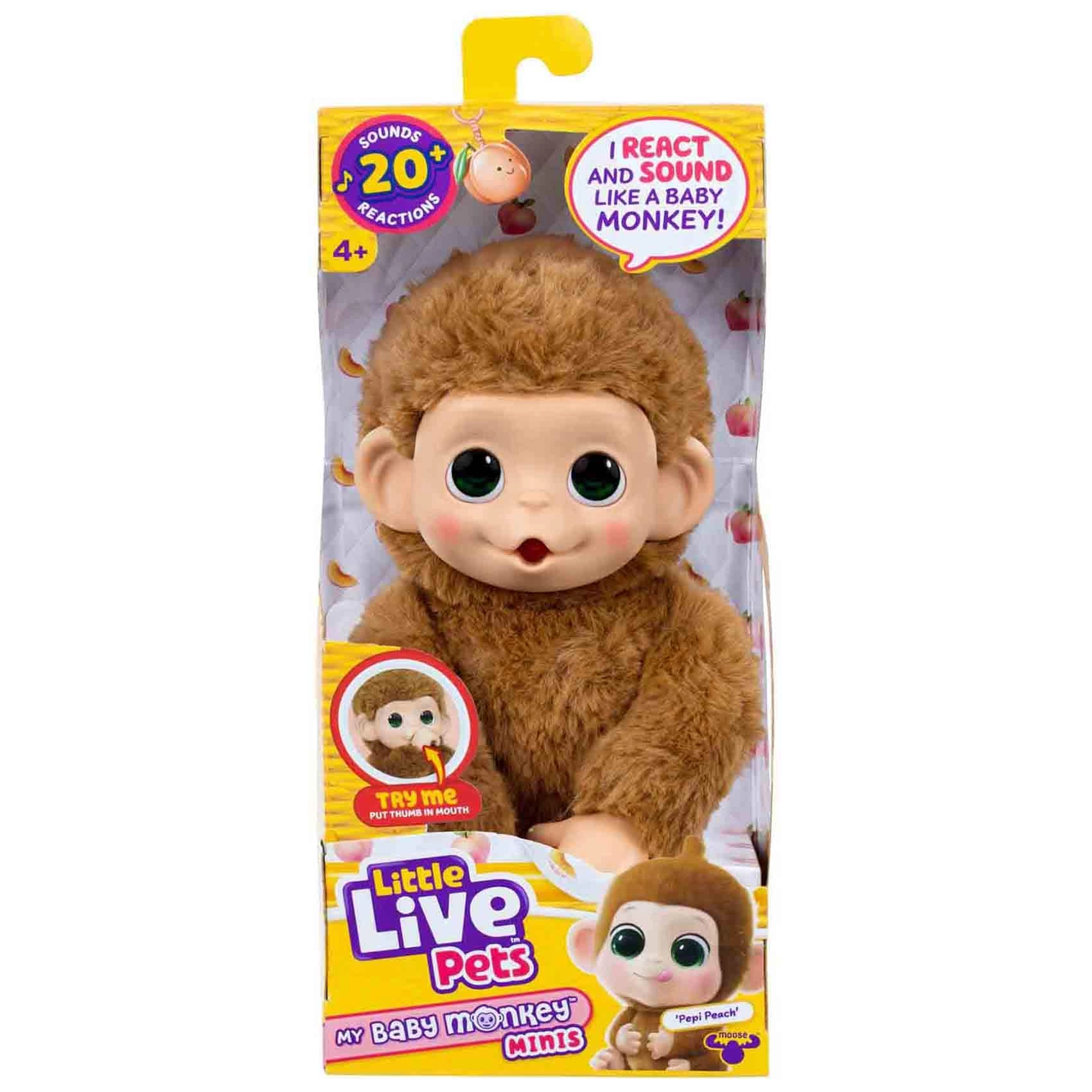 Little Live Pets My Baby Monkey Minis Pepi Peach - 4 years+