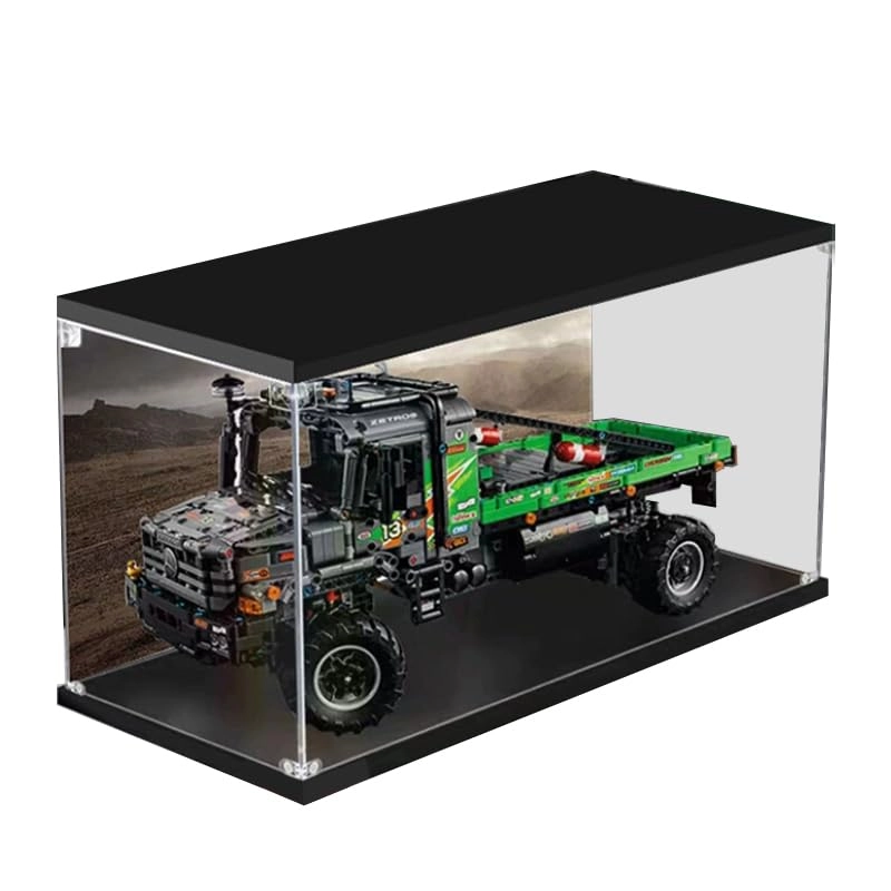 Technic 42129 Display Case - 21.65x9.84x9.84in Acrylic Black Bottom+background
