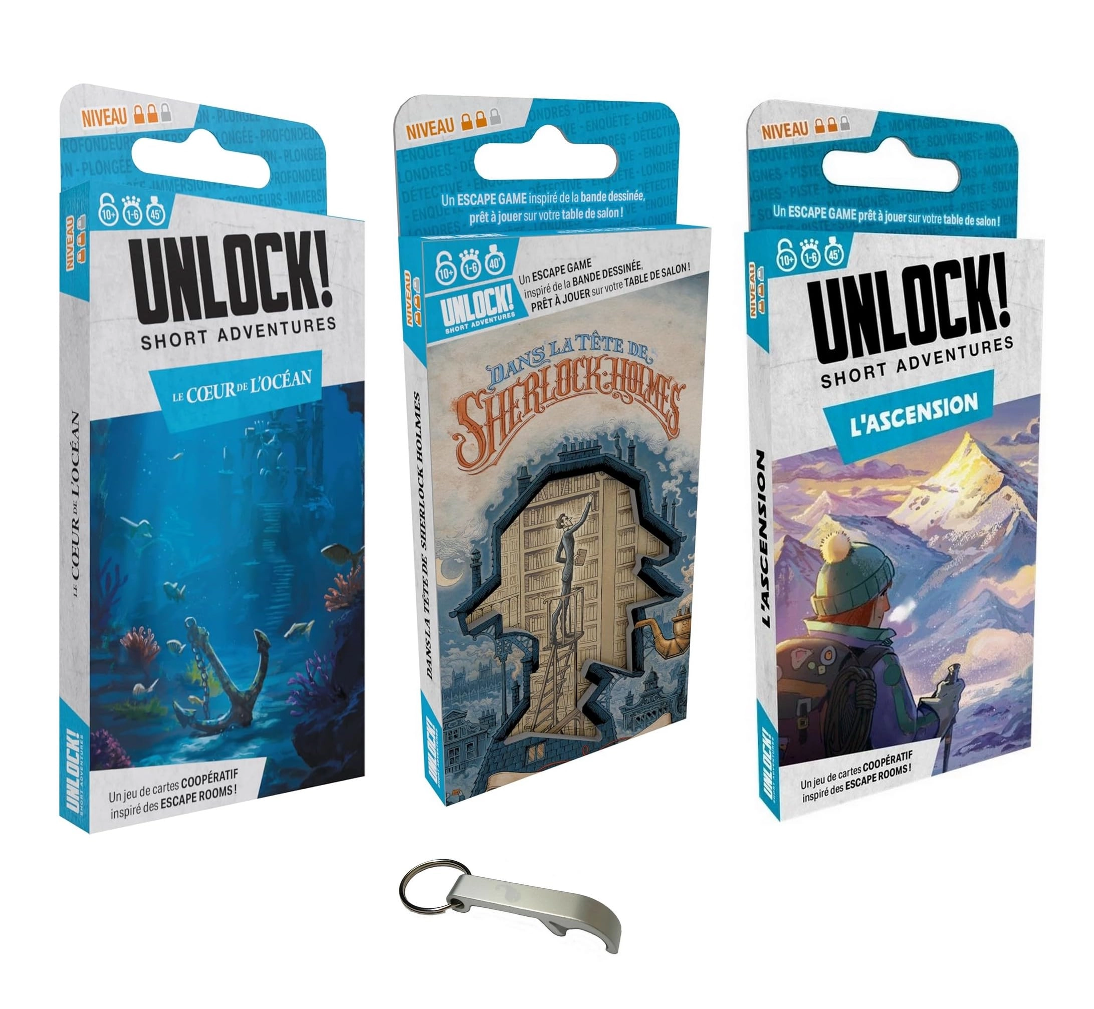 Blumie Shop Unlock Short Adventures: Ascension + Unlock Short Adventures: Heart of the Ocean + Unlock Short Adventures: In The Head of Sherlock Holmes + Bottle Opener (French)