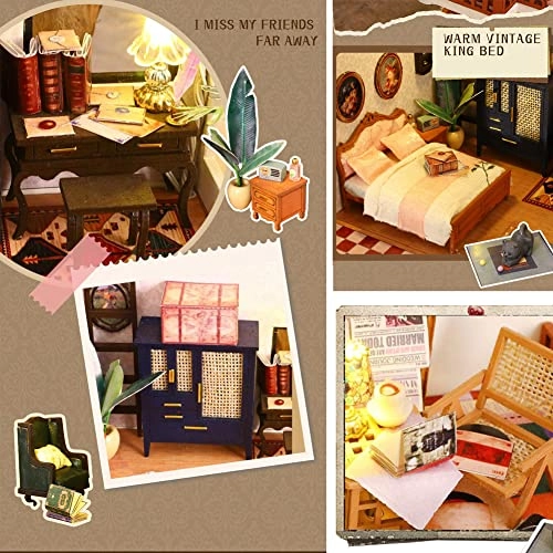 Miniature Wooden Dollhouse Furniture Kit - Creative Room 1:24